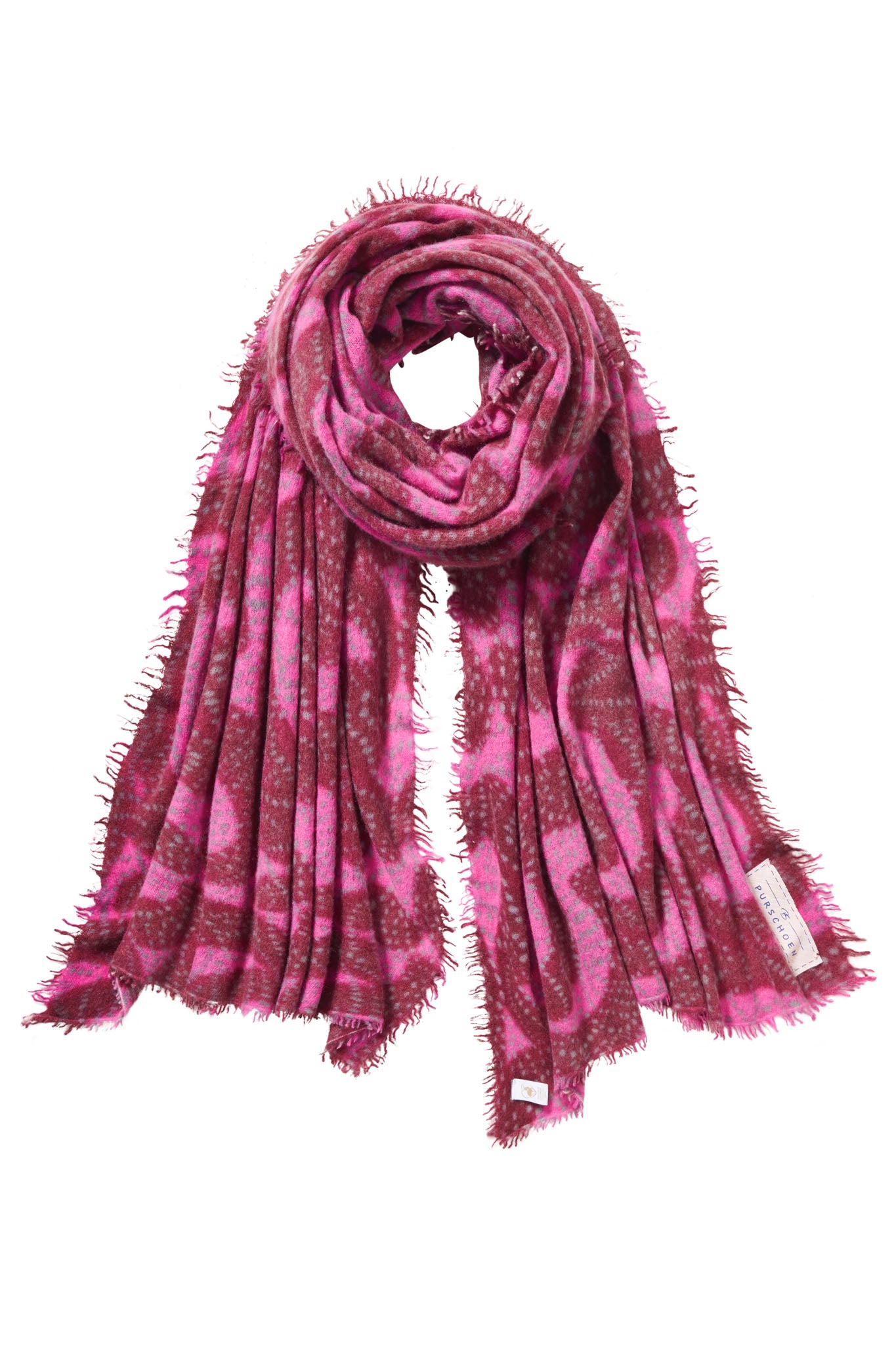 Pur Schoen Schal sprinkle bordo-pink