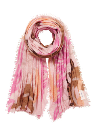 Kaschmirschal Underworld Creme Flieder – bedruckt, 100 % Cashmere | PURSCHOEN