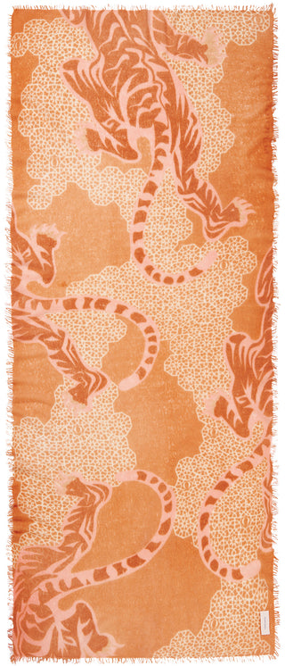 Kaschmirschal Bengal Tiger Deep Rose – bedruckt, 100 % Cashmere | PURSCHOEN