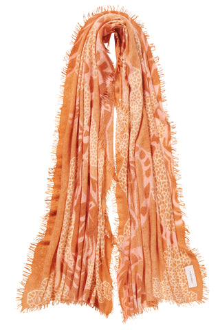 Kaschmirschal Bengal Tiger Deep Rose – bedruckt, 100 % Cashmere | PURSCHOEN