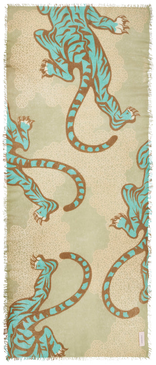 Kaschmirschal Bengal Tiger Schilf – bedruckt, 100 % Cashmere | PURSCHOEN