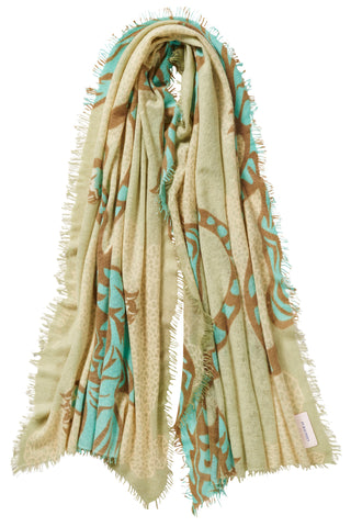 Kaschmirschal Bengal Tiger Schilf – bedruckt, 100 % Cashmere | PURSCHOEN
