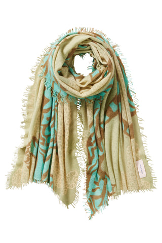 Kaschmirschal Bengal Tiger Schilf – bedruckt, 100 % Cashmere | PURSCHOEN