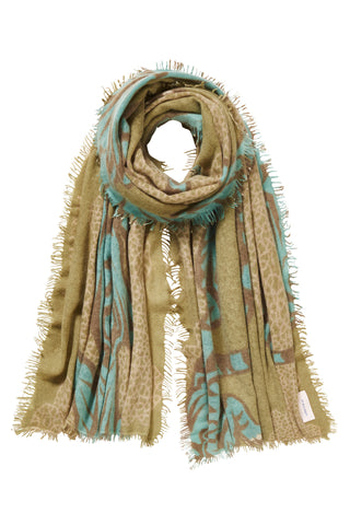 Kaschmirschal Bengal Tiger Military – bedruckt, 100 % Cashmere | PURSCHOEN