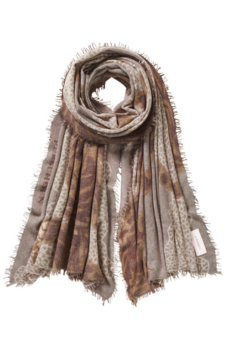 Kaschmirschal Bengal Tiger Stone Grey – bedruckt, 100 % Cashmere | PURSCHOEN