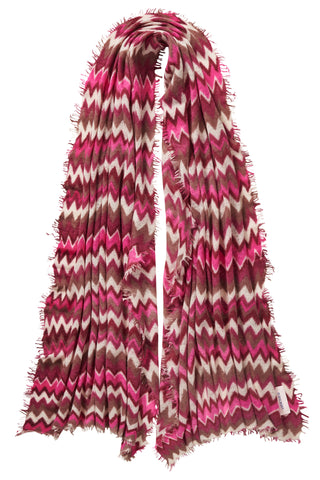 Kaschmirschal Chevron Chocolate – bedruckt, 100 % Cashmere | PURSCHOEN