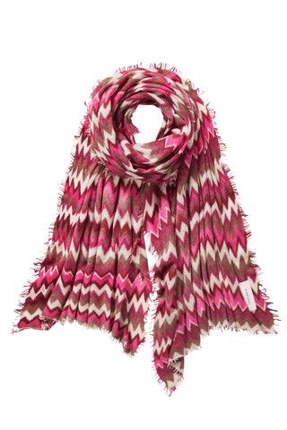 Kaschmirschal Chevron Chocolate – bedruckt, 100 % Cashmere | PURSCHOEN