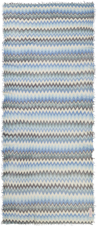 Kaschmirschal Chevron Eisgrau – bedruckt, 100 % Cashmere | PURSCHOEN