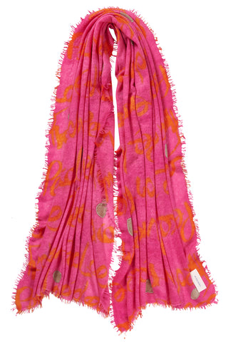 Kaschmirschal Freedom Krokus bestickt – bedruckt, 100 % Cashmere | PURSCHOEN