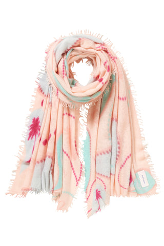 Kaschmirschal Neo Paisley Pfirsich-Aluminum – bedruckt, 100 % Cashmere | PURSCHOEN
