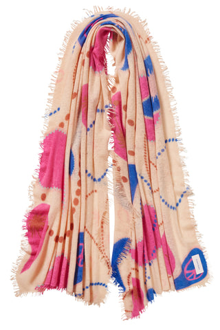 Kaschmirschal Neo Paisley Creme-Pink – bedruckt, 100 % Cashmere | PURSCHOEN
