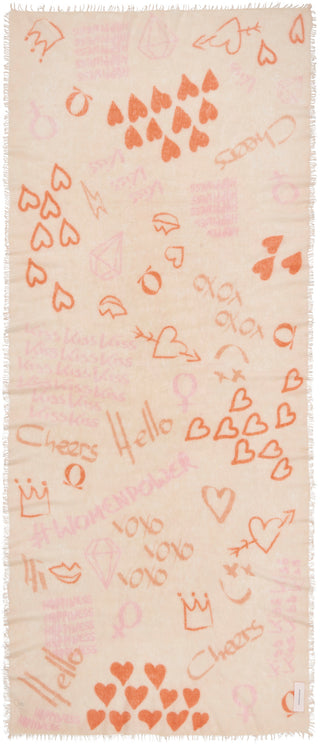 Kaschmirschal Graffiti Love Natural – bedruckt, 100 % Cashmere | PURSCHOEN