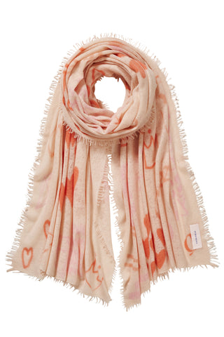 Kaschmirschal Graffiti Love Natural – bedruckt, 100 % Cashmere | PURSCHOEN