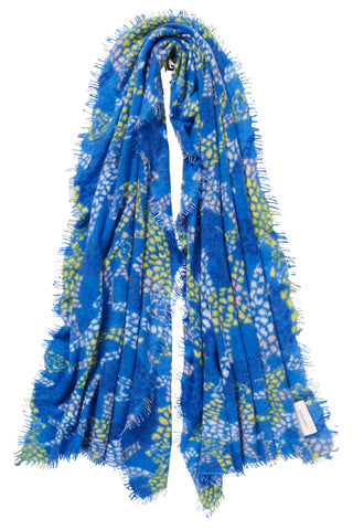 Kaschmirschal Leo Team Blue – bedruckt, 100 % Cashmere | PURSCHOEN