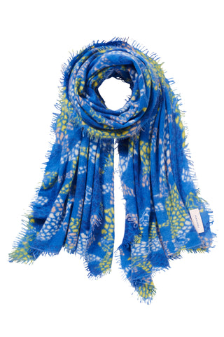 Kaschmirschal Leo Team Blue – bedruckt, 100 % Cashmere | PURSCHOEN