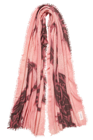 Kaschmirschal Bengal Tiger Deep Rose – bedruckt, 100 % Cashmere | PURSCHOEN