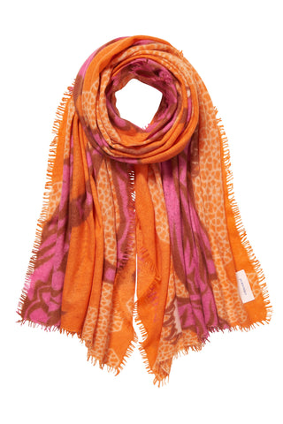 Schal mit Tigerdruck orange