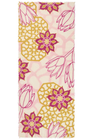 Kaschmirschal Neo Zahara Puder Rose Pistazie – bedruckt, 100 % Cashmere | PURSCHOEN