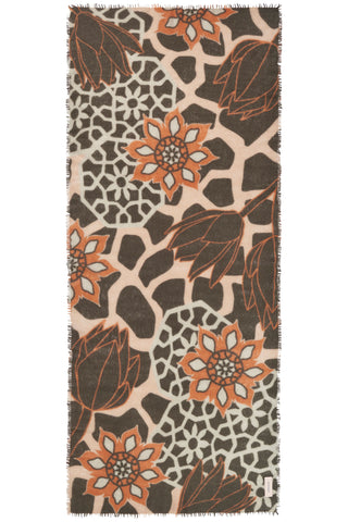 Kaschmirschal Neo Zahara Camel Classic Cognac – bedruckt, 100 % Cashmere | PURSCHOEN