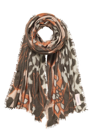 Kaschmirschal Neo Zahara Camel Classic Cognac – bedruckt, 100 % Cashmere | PURSCHOEN