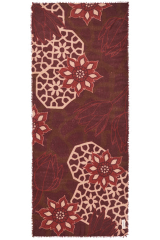 Kaschmirschal Neo Zahara Tonka Dirty Bordo – bedruckt, 100 % Cashmere | PURSCHOEN