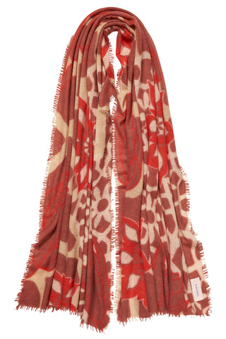 Kaschmirschal Neo Zahara Dark Puder Lipstick – bedruckt, 100 % Cashmere | PURSCHOEN