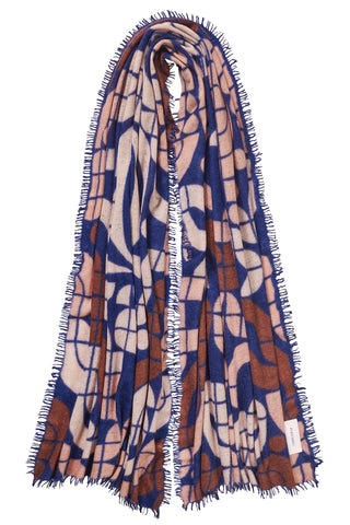 Kaschmirschal Reykjavik Puder Blue Stone II – bedruckt, 100 % Cashmere | PURSCHOEN