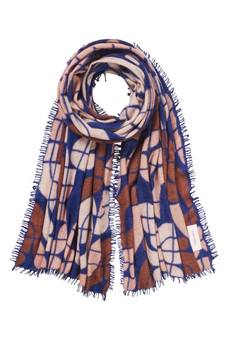 Kaschmirschal Reykjavik Puder Blue Stone II – bedruckt, 100 % Cashmere | PURSCHOEN