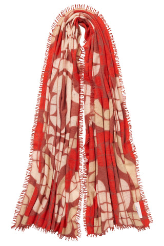 Kaschmirschal Reykjavik Puder Bordo Lipstick – bedruckt, 100 % Cashmere | PURSCHOEN