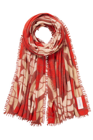 Kaschmirschal Reykjavik Puder Bordo Lipstick – bedruckt, 100 % Cashmere | PURSCHOEN