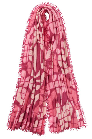 Kaschmirschal Reykjavik Beere Flamingo – bedruckt, 100 % Cashmere | PURSCHOEN