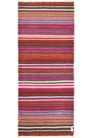 Kaschmirschal Rainbow Multi Coffee Crema-Purple – mehrfarbig gestreift, 100 % Cashmere | PURSCHOEN