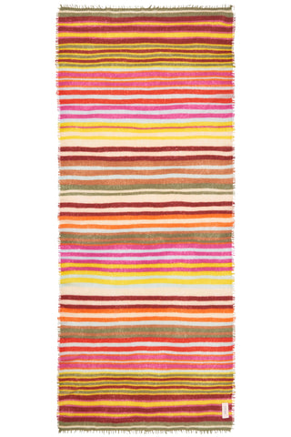 Kaschmirschal Rainbow Multi Sunflower Cloud Blue – mehrfarbig gestreift, 100 % Cashmere | PURSCHOEN
