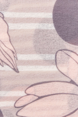 Kaschmirschal Sola Luna Taupe-Creamy Rose – bedruckt, 100 % Cashmere | PURSCHOEN