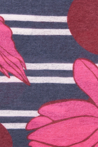 Kaschmirschal Sola Luna Navy-Fuchsia – bedruckt, 100 % Cashmere | PURSCHOEN
