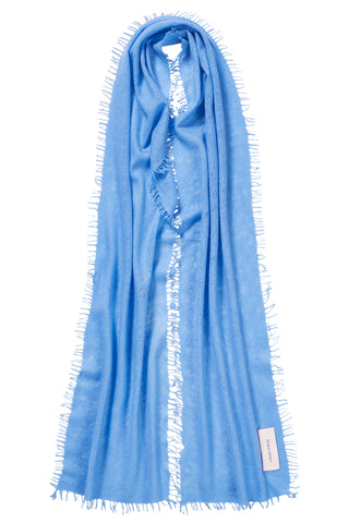 Kaschmirschal Slim Sky Blue – einfarbig 100 % Cashmere | PURSCHOEN