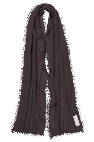 Kaschmirschal Slim Bitter Chocolate – einfarbig 100 % Cashmere | PURSCHOEN