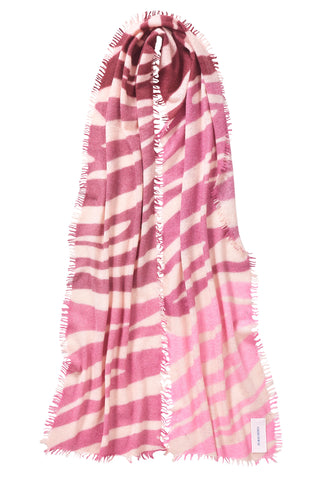 Kaschmirschal Zebra Punk Sorbet Rose – bedruckt, 100 % Cashmere | PURSCHOEN