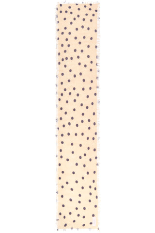 Polka Dot Kaschmirschal Slim Stardust Mandel Dark Grey – gepunktet | PURSCHOEN