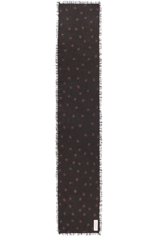 Polka Dot Kaschmirschal Slim Stardust Black Bitter Chocolate – gepunktet | PURSCHOEN