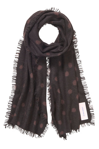 Polka Dot Kaschmirschal Slim Stardust Black Bitter Chocolate – gepunktet | PURSCHOEN