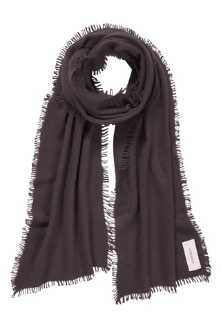 Kaschmirschal Slim Bitter Chocolate – einfarbig 100 % Cashmere | PURSCHOEN