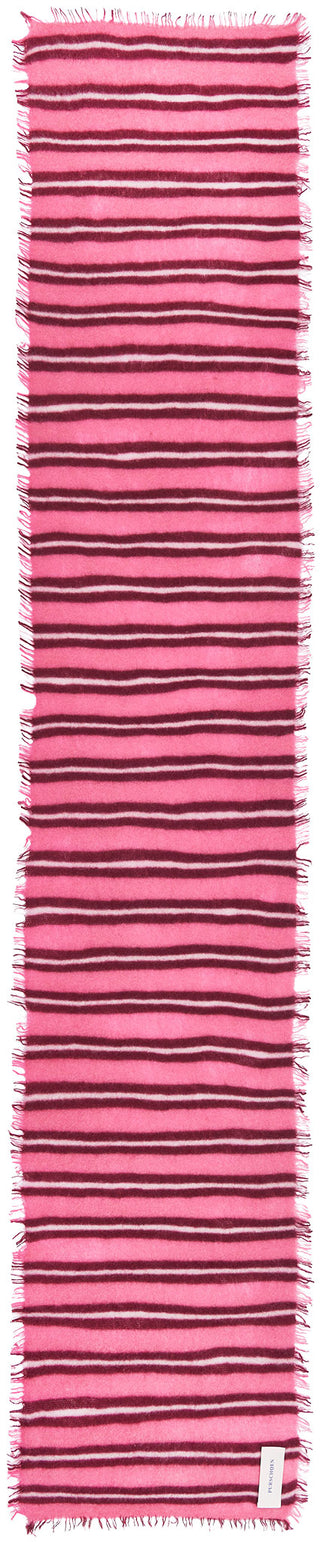 Kaschmirschal Slim Carmel Stripes Warm Pink – gestreift | PURSCHOEN