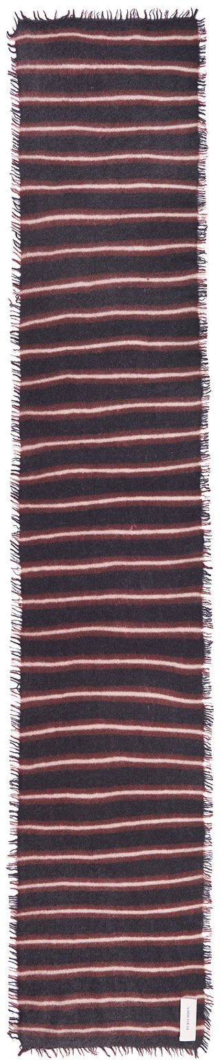 Kaschmirschal Slim Carmel Stripes Black – gestreift 100 % Cashmere | PURSCHOEN