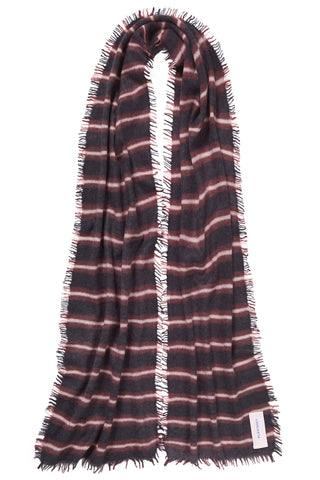 Kaschmirschal Slim Carmel Stripes Black – gestreift 100 % Cashmere | PURSCHOEN