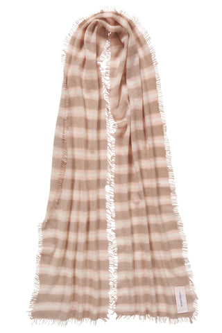Kaschmirschal Slim Carmel Stripes Dark Sand – gestreift | PURSCHOEN