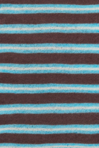 Kaschmirschal Slim Carmel Stripes Brown Turquoise – gestreift | PURSCHOEN