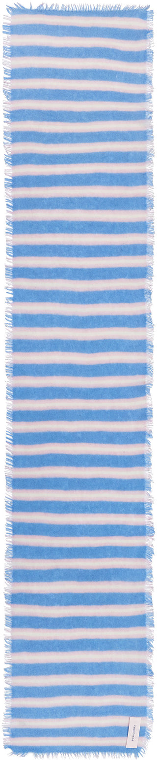 Kaschmirschal Slim Carmel Stripes Blue Rose – gestreift | PURSCHOEN
