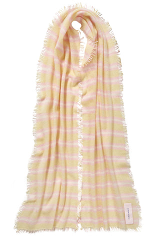 Kaschmirschal Slim Carmel Stripes Yellow Rose – gestreift | PURSCHOEN