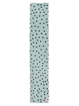 Polka Dot Kaschmirschal Stardust Sky Blue Brown Slim – gepunktet | PURSCHOEN